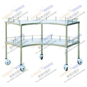FC-4 stainless steel stretcher trolley with four small wheels