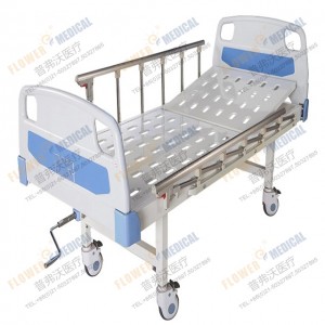 FB-26 one cranks bed with PE bed head and strip type bed surface